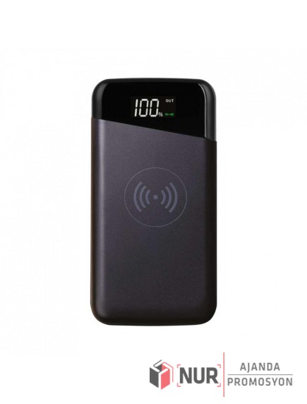 Kablosuz Şarj Özellikli 10000 mAh Dijital Göstergeli Powerbank