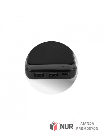Işıklı Led Baskı Alanlı 10000 mAh Dijital Göstergeli Powerbank