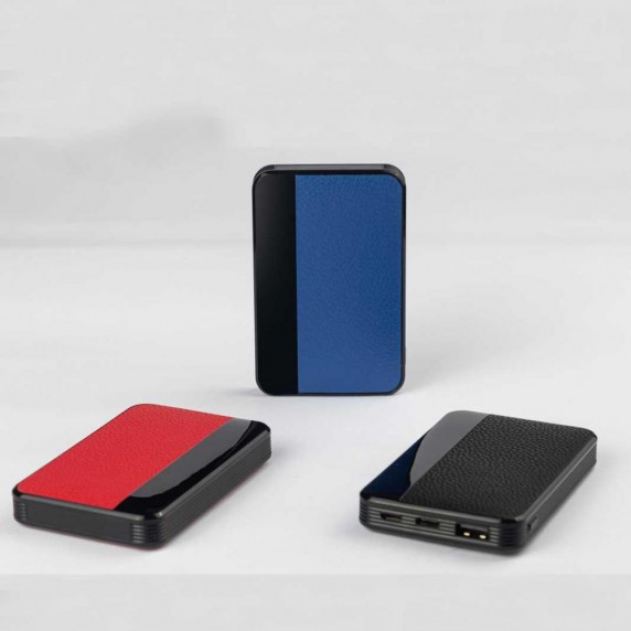 5000 mAh Dijital Göstergeli Suni Deri Gövdeli Powerbank -2195